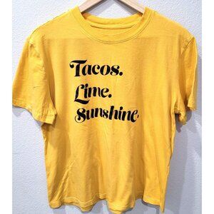 Womens Tacos Lime Sunshine Graphic Yellow T-Shirt by Revolutions 33 Size L